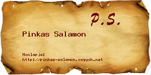 Pinkas Salamon névjegykártya
